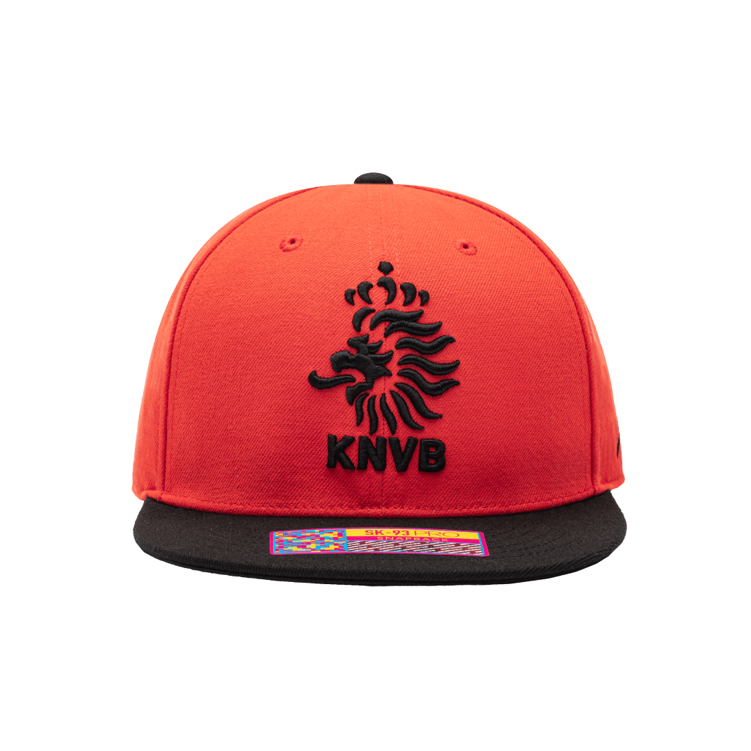 View of front side of Orange Netherlands Team Snapback Hat 