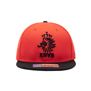View of front side of Orange Netherlands Team Snapback Hat 